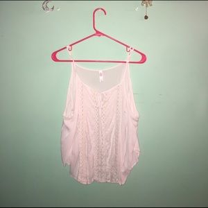 Shoulder Cut Lace Tank